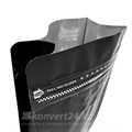 Черный пакет для кофе 150*320+100 мм / 1 кг / 8-шовный с замком zip-lock / клапан дегазации K2120