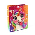 Пакет подарочный с ручками, "Единорог", 32х26х12см, глиттер, бумага, 4 дизайна 2026