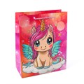 Пакет подарочный с ручками, "Единорог", 32х26х12см, глиттер, бумага, 4 дизайна 2026
