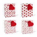 Пакет подарочный с ручками, "Сердца", 14х7х17см, тиснение, бумага, 4 дизайна 2029