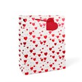 Пакет подарочный с ручками, "Сердца", 32х26х12см, тиснение, бумага, 4 дизайна 2031