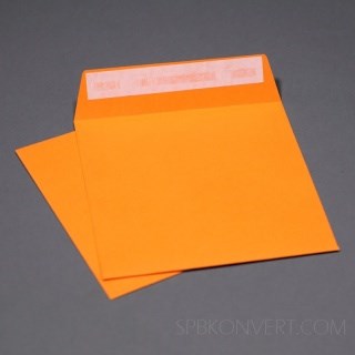 Оранжевый квадратный конверт 160х160 мм - фото 5639