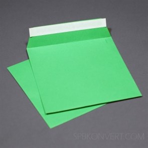 Зеленый квадратный конверт 160х160 мм