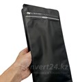 Черный пакет для кофе 135*265+75мм / 0.5 кг / 8-шовный с замком zip-lock / клапан дегазации K2110